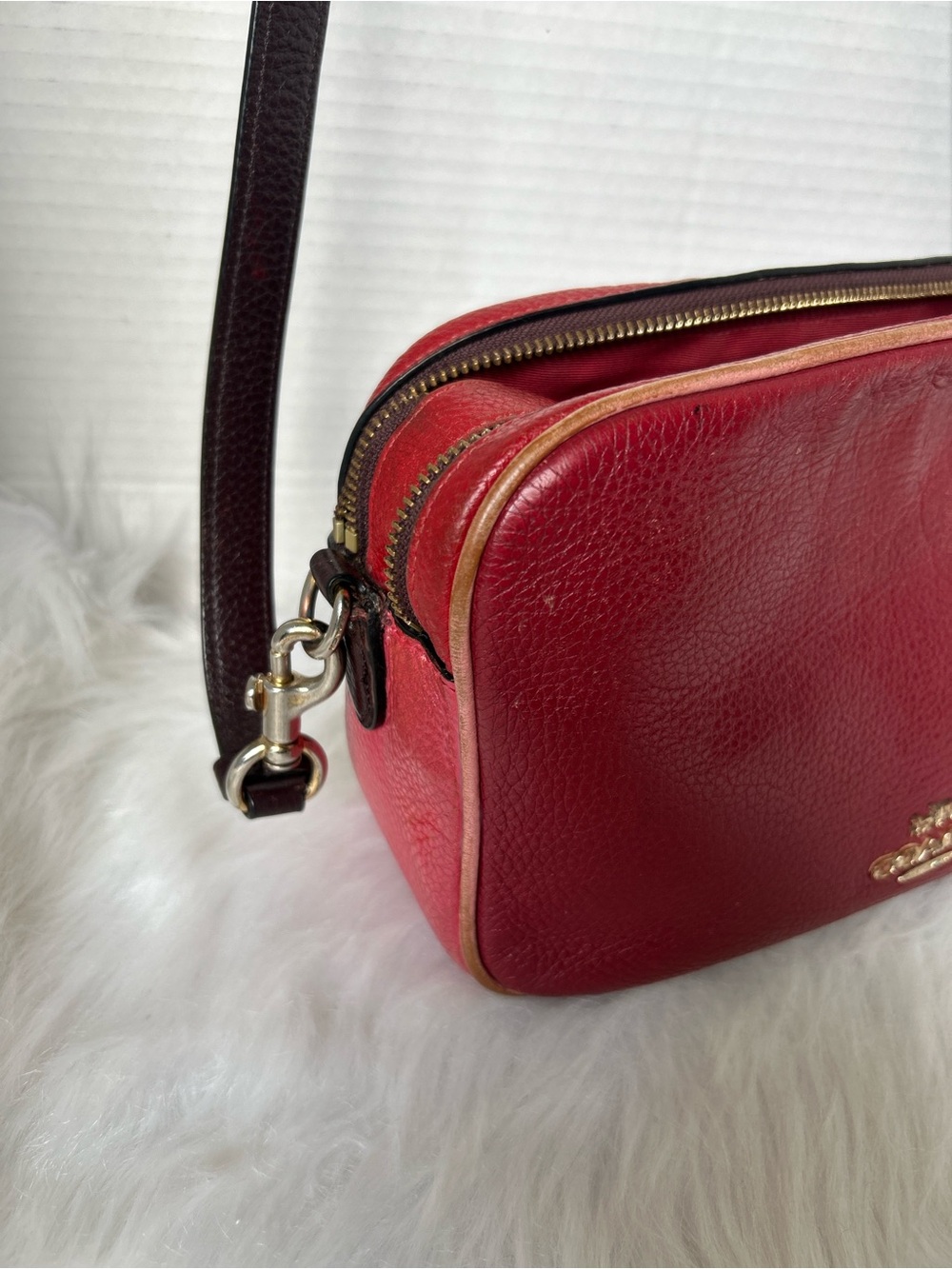 Coach Colorblock Pebbled Leather Camera Bag with Strap - Picture 15 of 15